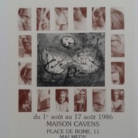 Affiche pour l'exposition Henry Lejeune , à la Maison Cavens (Malmedy) , du 1 au 17 août 1986